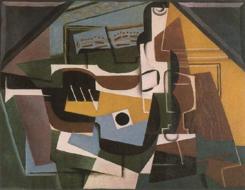 Juan Gris Guitar winebottle and cup China oil painting art